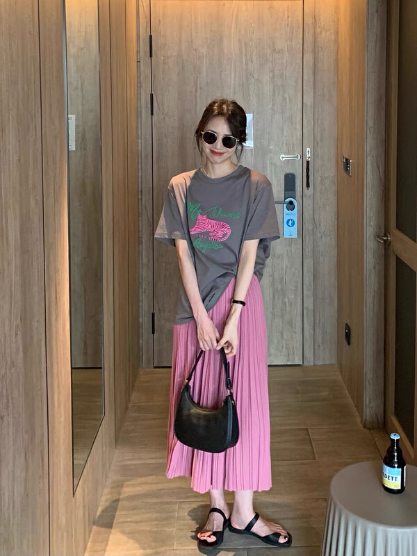 New in early summer! [Dai Dai] texture pleated lady skirt 4564# HBx