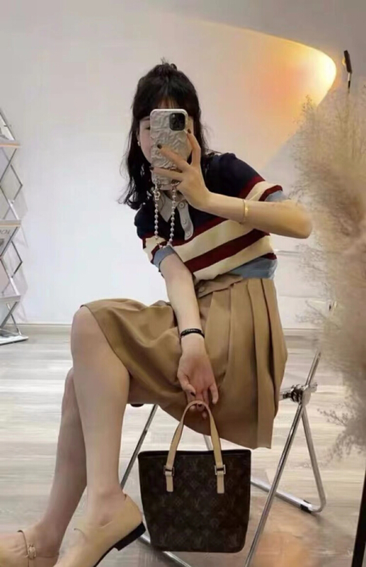 [rainbow] striped loose fit T-shirt 8762-3# WTT