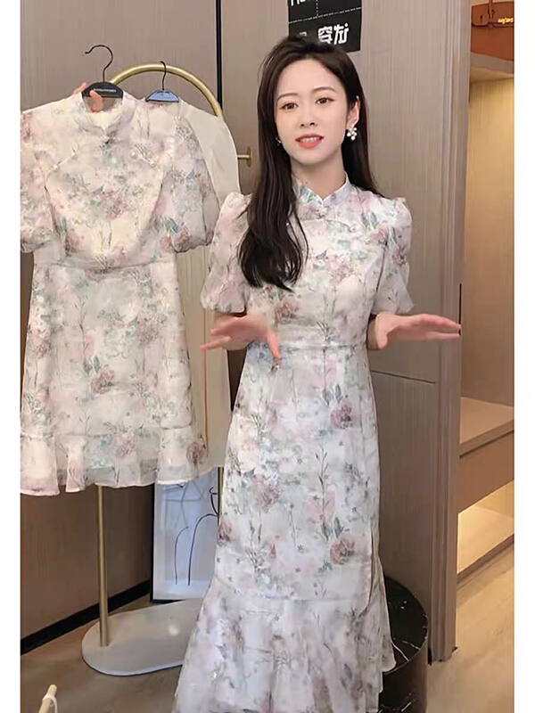 [jun.t] improved cheongsam floral dress 6027# PCZ