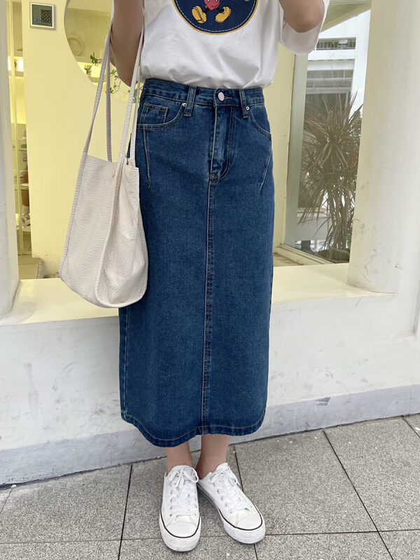 New in early summer! [ange run] design sense niche high waist slit skirt 9003# ZSY