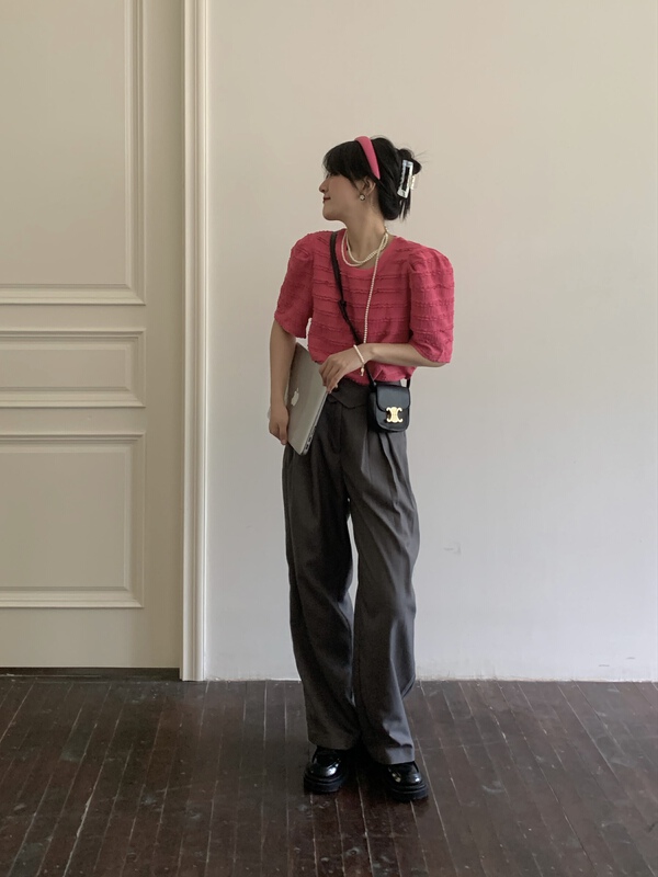 【MEET+STUDIO】荷葉邊寬鬆圓領短袖T恤  52515#  LSL