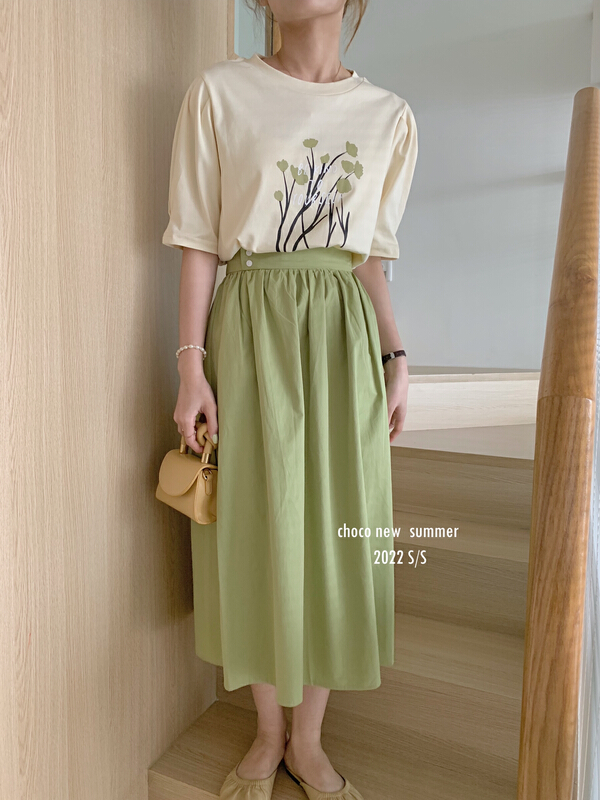New year in early spring! [choco] Korean style small fresh double row button skirt 8185# HBx