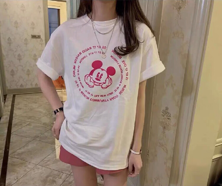 New in early summer! [G.W] Mickey print loose short sleeve T-shirt 5280# zxx