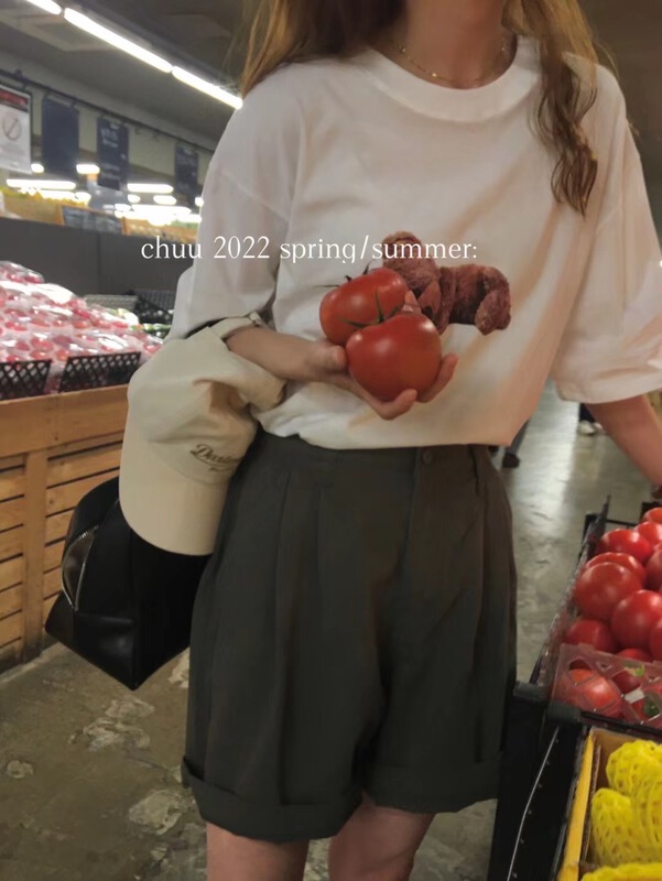 [chuu] Korean casual cute bear short sleeve T-shirt 61193# HBx