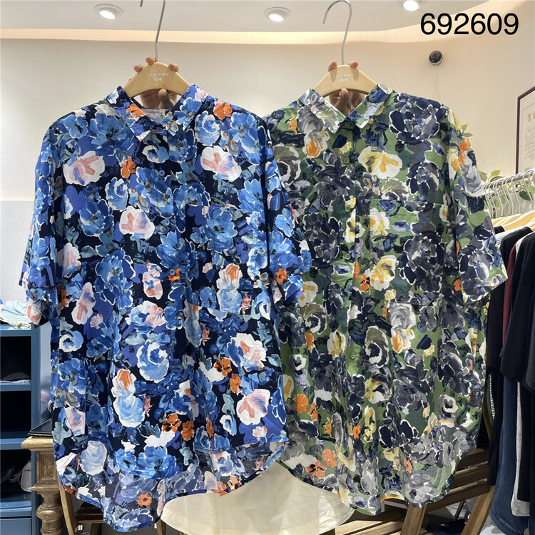 [twenty printed wood] Vintage Floral comfortable shirt 692609# L
