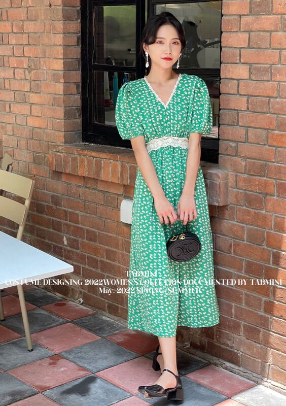 [tabmini] fashion temperament V-neck dress x19640-g# WPL