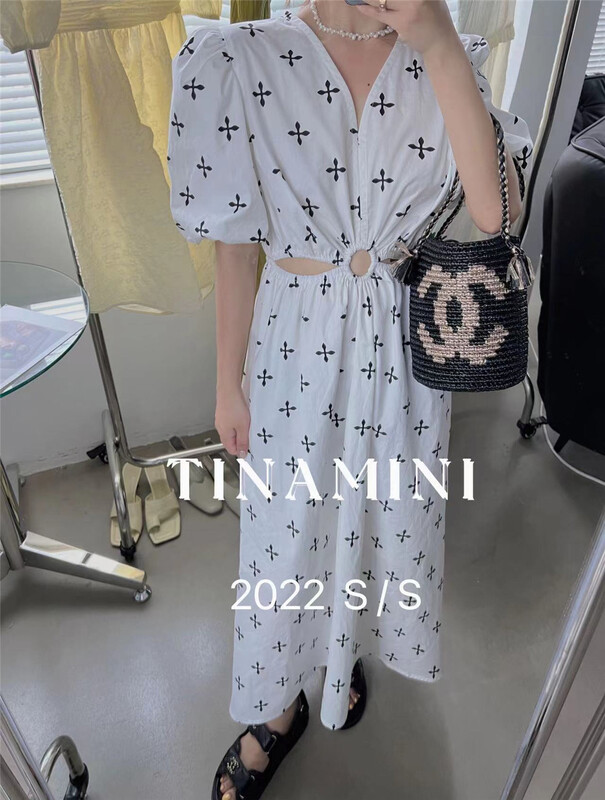 初夏上新！【TINAMINI】韓版氣質收腰連衣裙  YS1-6707#  HJY