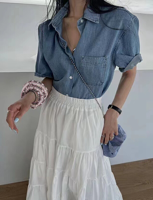[I do] Korean single breasted comfortable shirt (shirts only) 6063# cqw