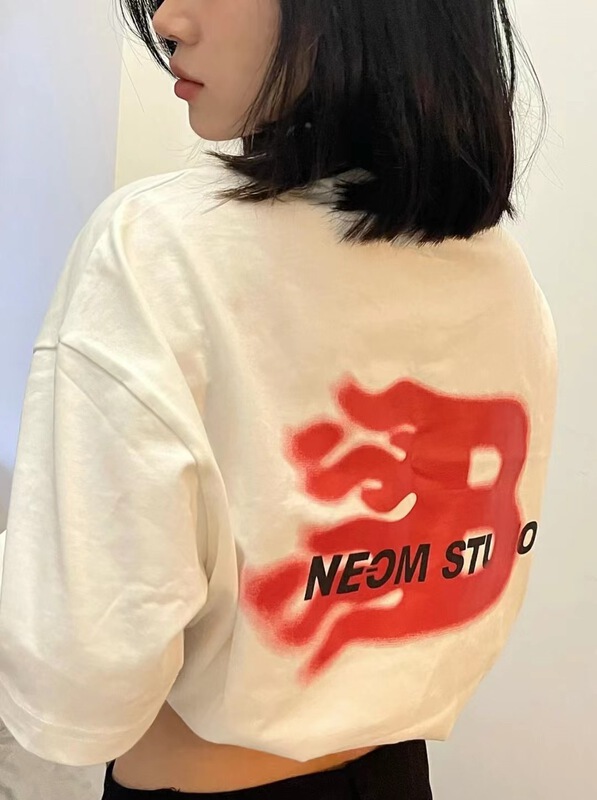 [East room] Korean alphabet printed short sleeve T-shirt 10-73# WTT