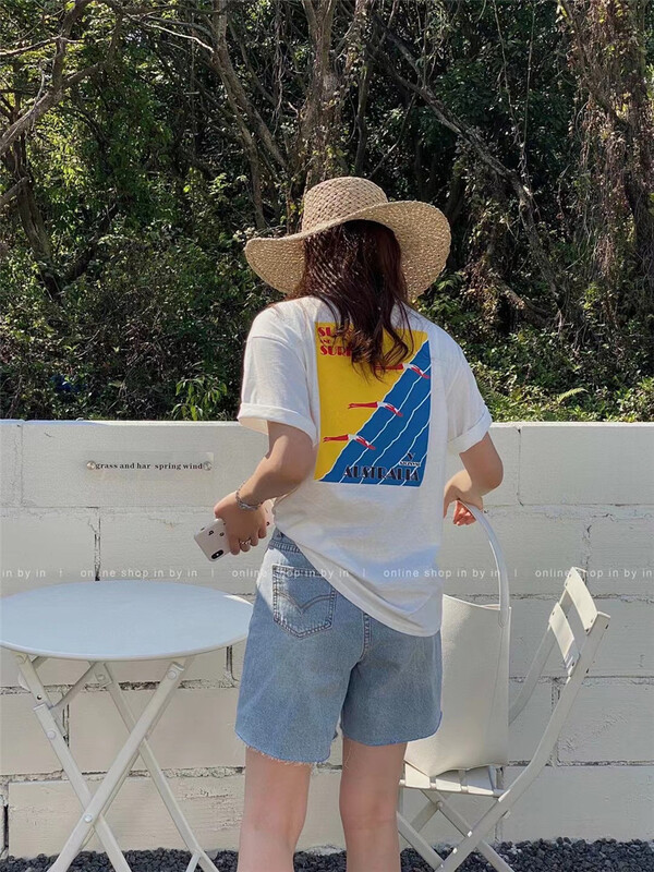 New year in early spring! [in by in] Korean simple printed short sleeve T-shirt 0632# ZSY