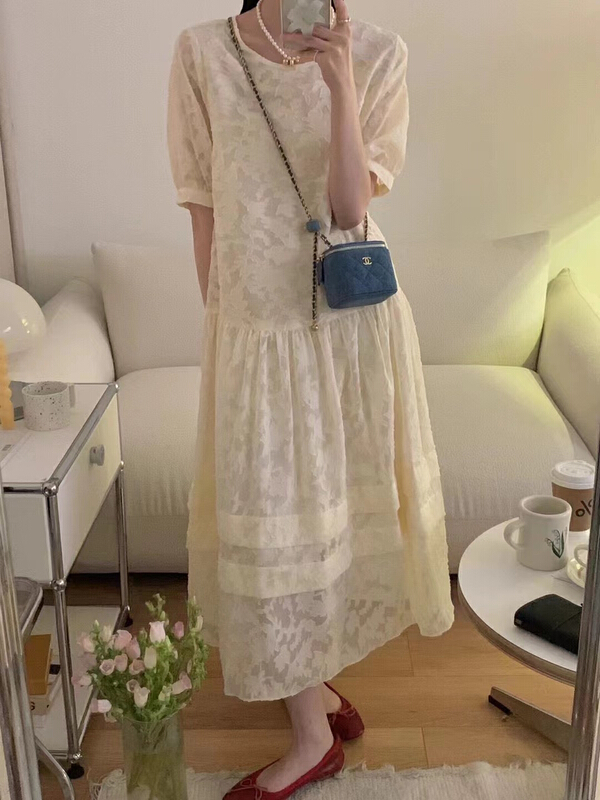 [RS] lady round neck medium length dress rs1831# XYY