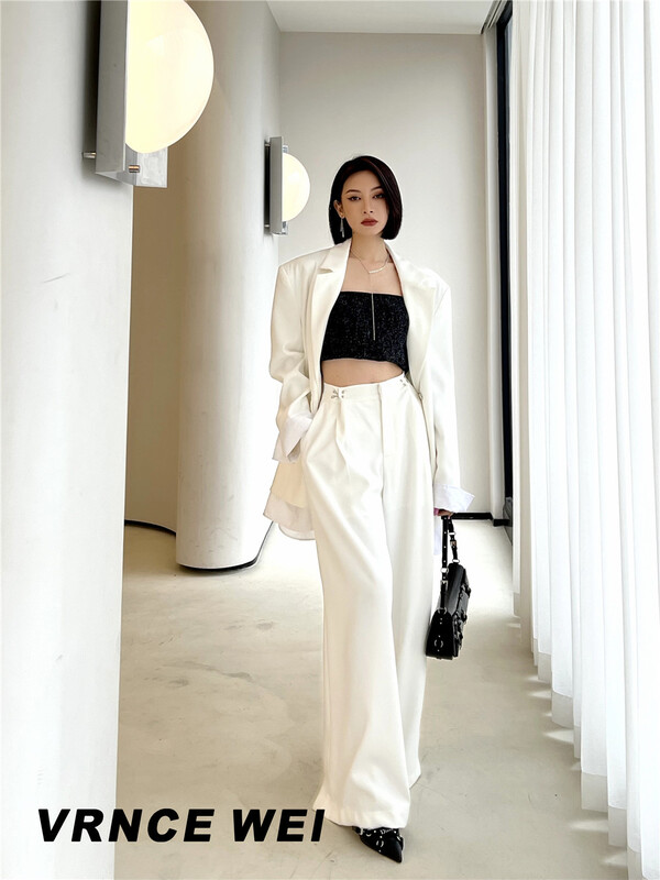 [Vince] high waist, wide legs, slim and versatile trousers 5066b# jhy