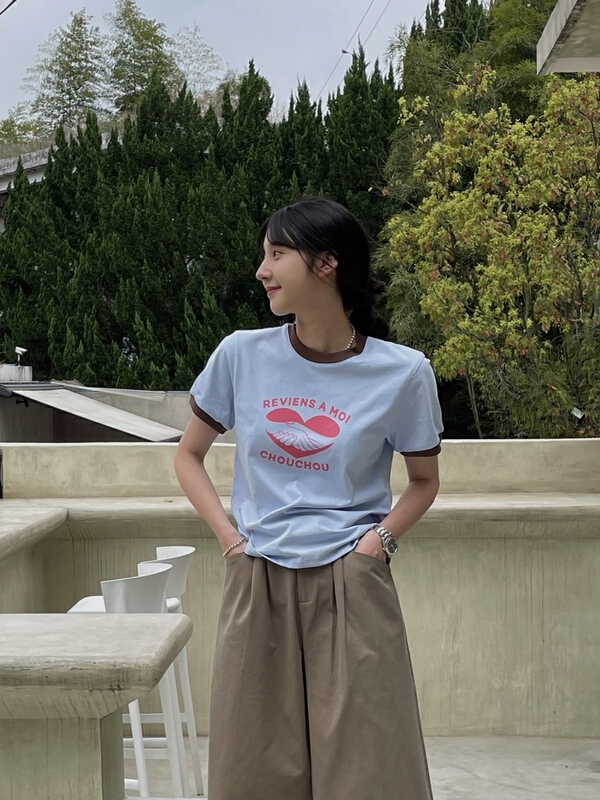goods in stock! New in early summer! [July] hand in hand printing versatile fashion short sleeve T-shirt 1117# zxx
