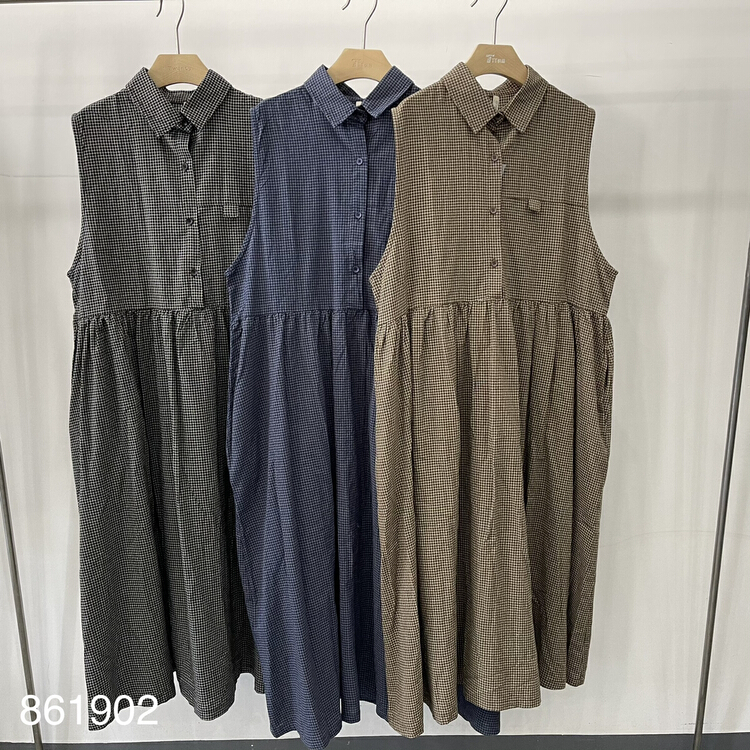 Early spring! [fabric] Korean loose Plaid sleeveless age reducing dress 861902# XYY