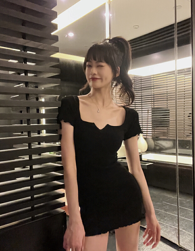 goods in stock! New in early summer! [smile baby] pure desire for style V-neck slim dress b2826# WPL