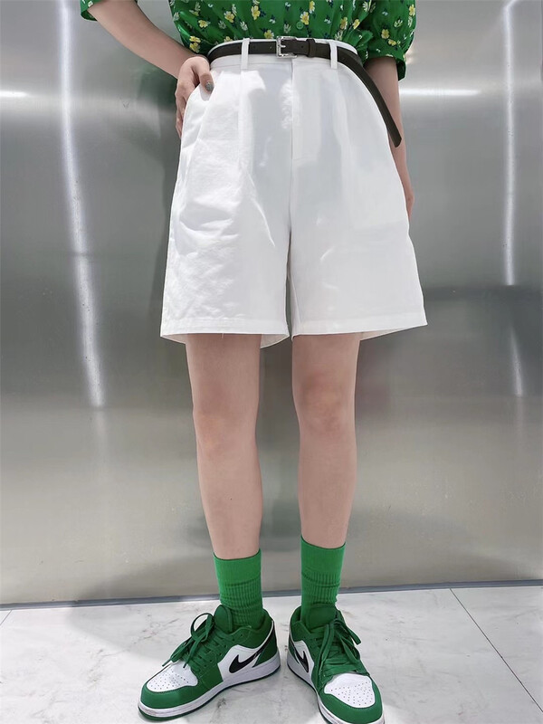 [Xixi studio] solid color versatile fashion casual shorts (with belt) 9039# XYJ