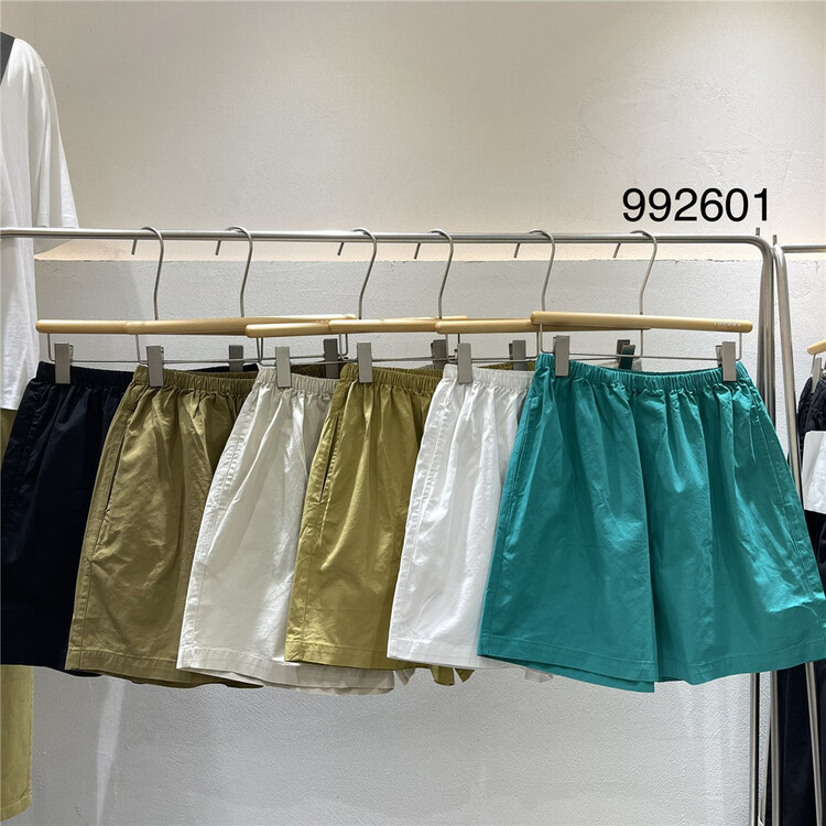 [twenty printed wood] high waist elastic waist comfortable casual shorts 992601# L