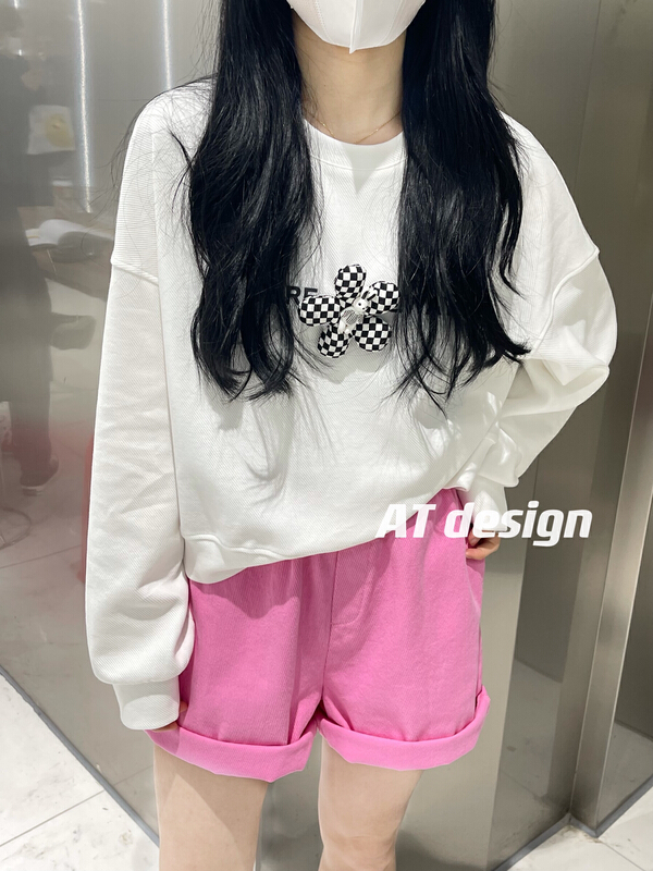 goods in stock! New year in early spring! [at] casual round neck cute sweater (with Brooch) 56963# LSL