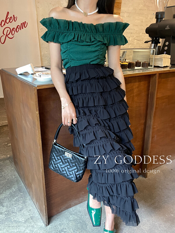 New in early summer! [ZY] design sense minority age reducing high waist multi-layer cake skirt 58137# ozq