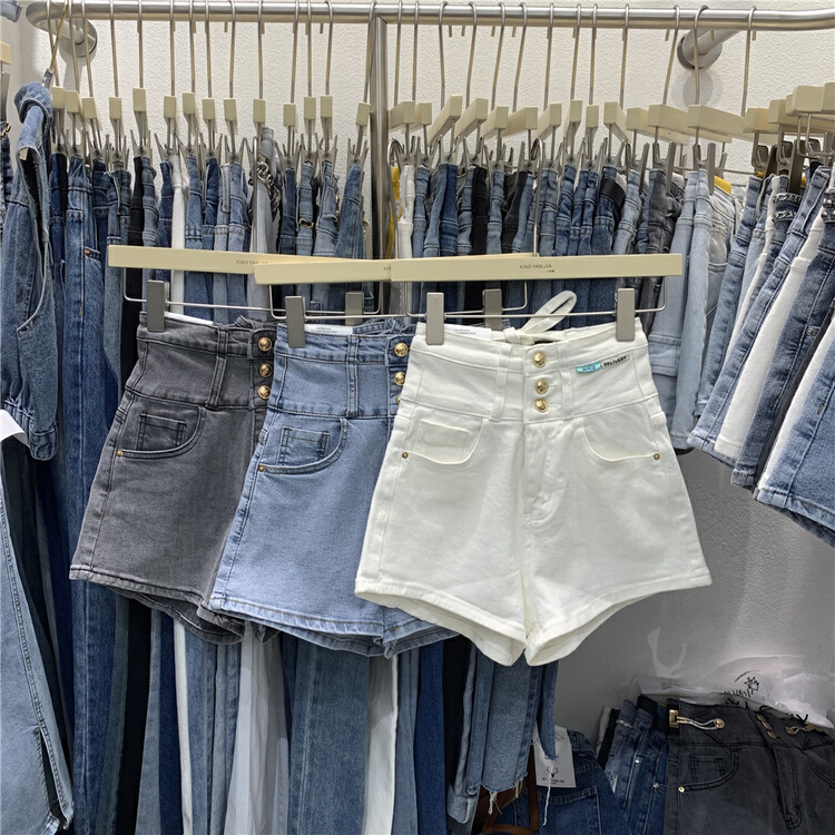 New year in early spring! [Xiaoyan family] high waist slim simple denim shorts 5525# XYJ