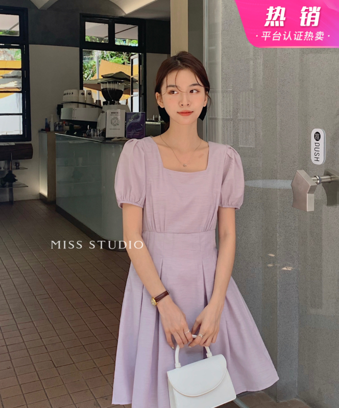[miss miss miss home] pure version temperament Pleated Dress w307# zjy