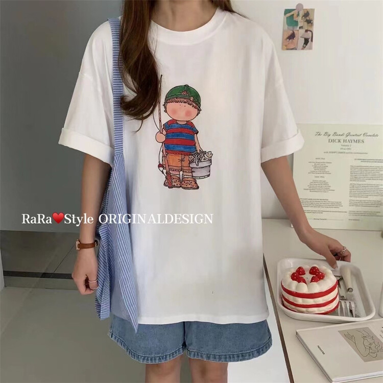 [rara] cartoon printing fashion short sleeve T-shirt 19116-28# LSL