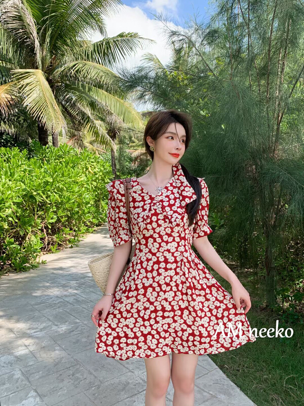 [neeko] Korean Daisy floral dress (with hair circle) 3378# PCZ
