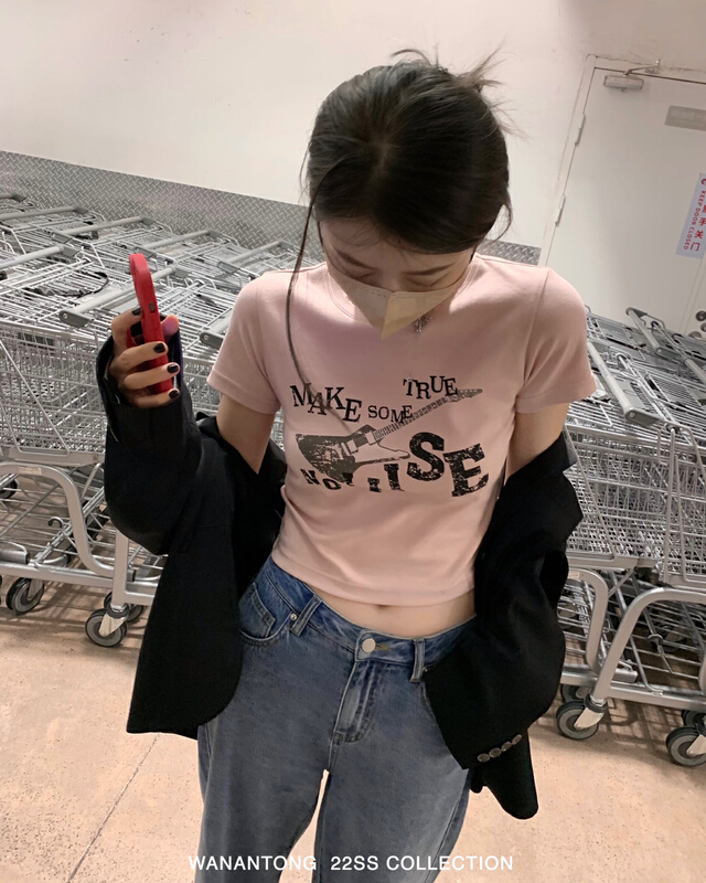 [wgwe] slim and slim round neck short sleeved T-shirt (T-shirt only) 1549# PCZ