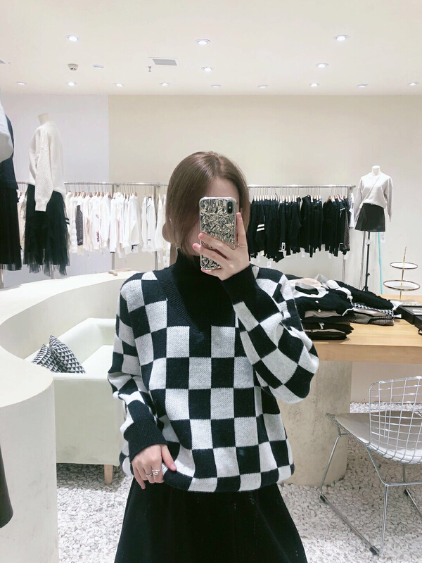 [S.J] fake two piece splicing Korean loose and lazy style sweater 9390# LSW
