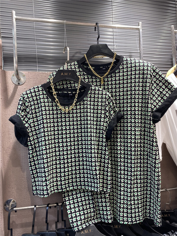[Amy] Korean floret versatile short sleeve T-shirt 8177# WTT