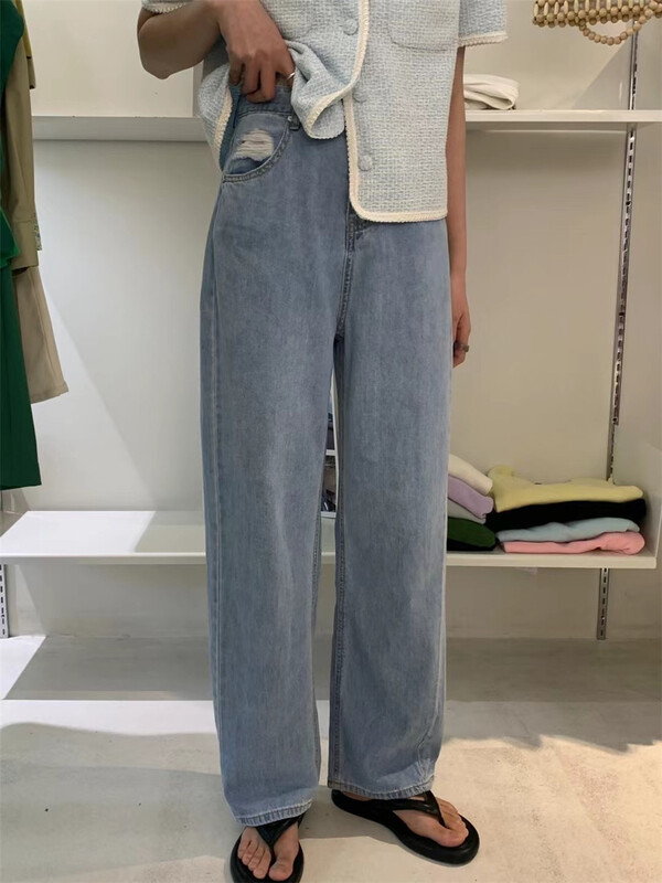 New in early summer! [emoni] Korean style straight jeans 24172# CLS