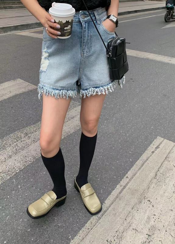 [ward front] fashionable and versatile skinny denim shorts w7021# zxl
