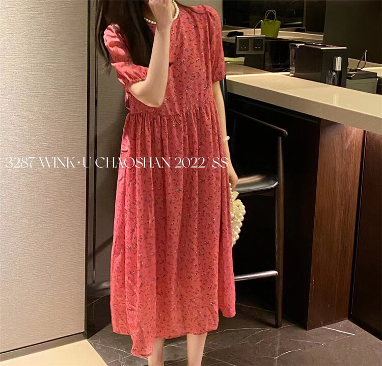 New in early summer! [wink. U] Korean vintage floral dress 8933# XJ