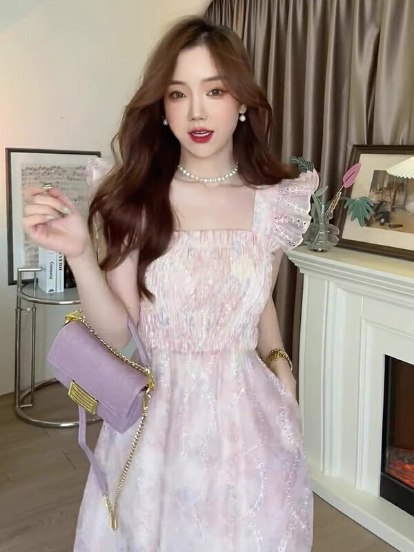 goods in stock! [jun.t] gentle temperament Pink Floral Dress 5928# PCZ