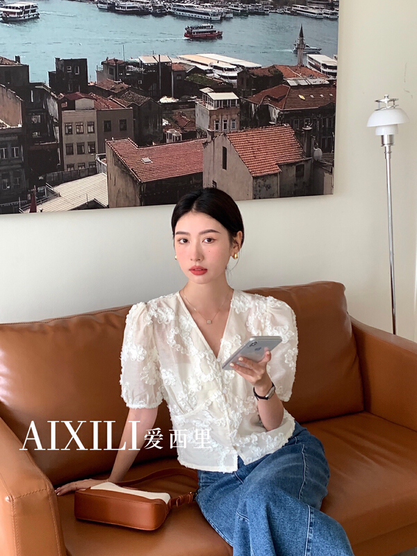 New in early summer! [aixili aisili] Korean version slim and versatile small shirt 6383# WPL