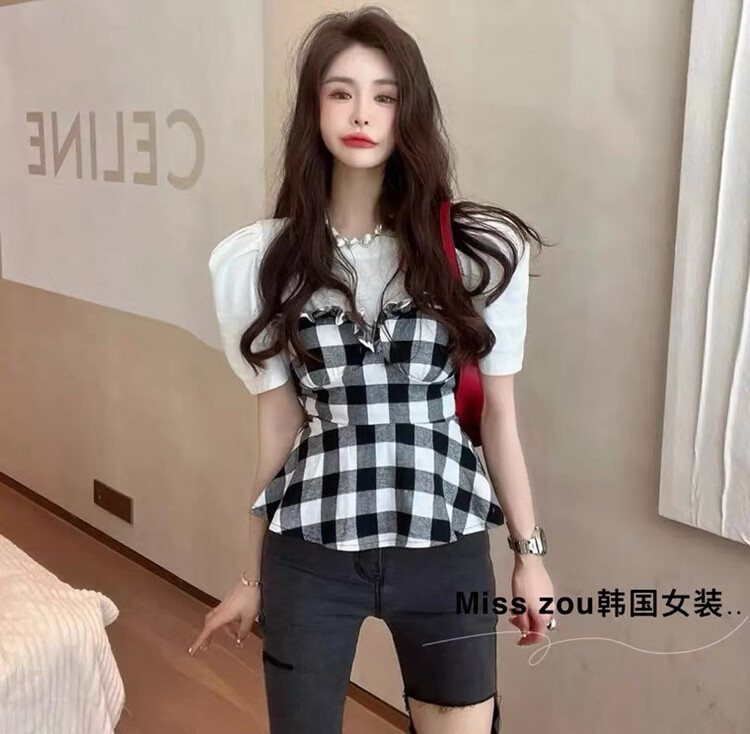[FC] simple and versatile solid short sleeve T-shirt (without sunglasses) 1095# PCZ