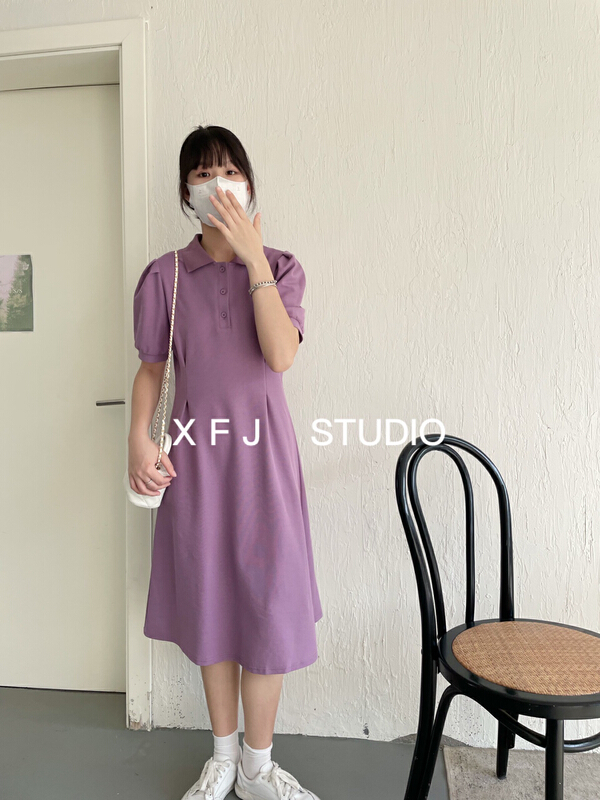 [Xiaofan family] light familiar style polo collar design sense of minority dress 6159# LSW