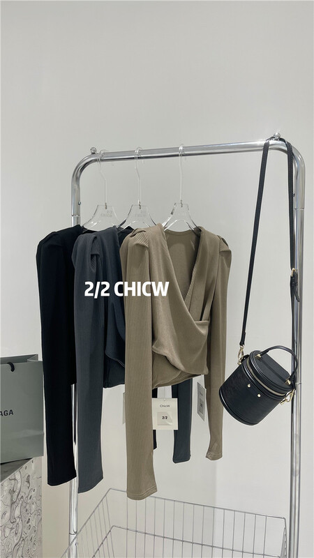 New year in early spring! [2 / 2chicw] V-neck bubble sleeve blouse + single breasted simple long skirt, slim suit ys1-811# PCZ
