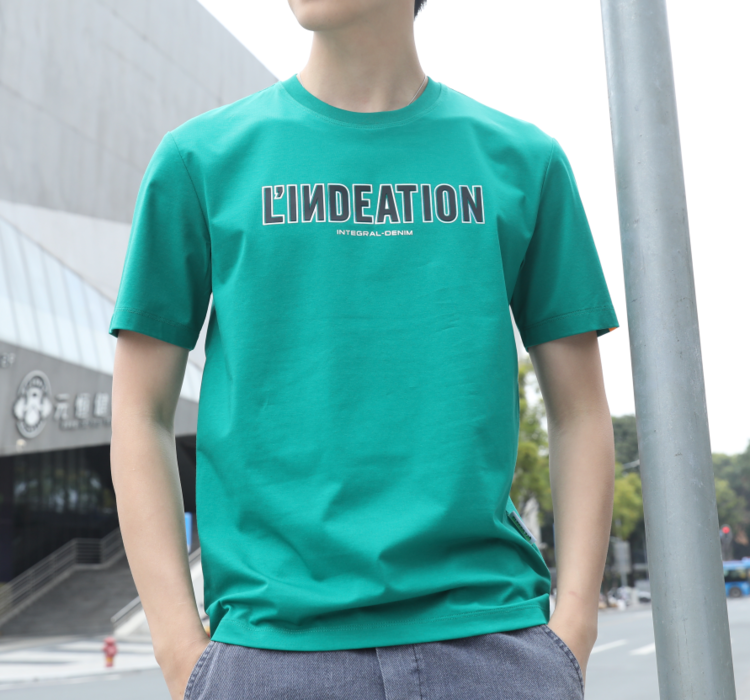 [aoshilong] burned letters laser technology comfortable short sleeve T-shirt ls3623# ZZL