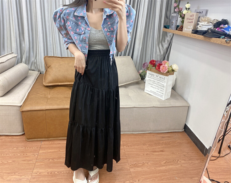 [sister] Korean version wave point elastic waist thin skirt (only selling skirt) ys1-190# ozq