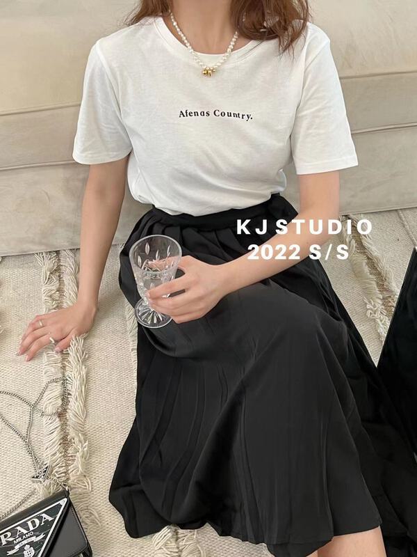 New year in early spring! [kJ] letter round neck versatile short sleeve T-shirt 611# zxl