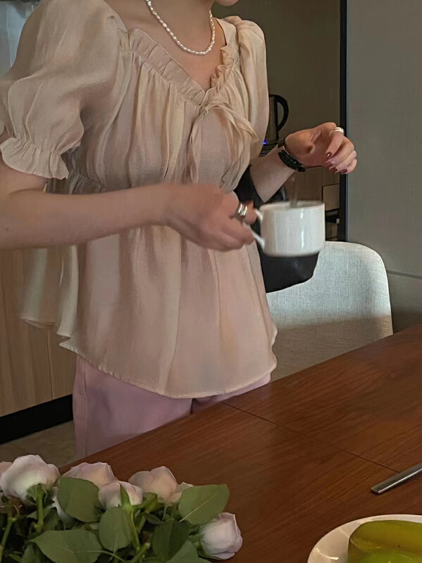 [alike] Korean versatile chiffon shirt 80050# hjy
