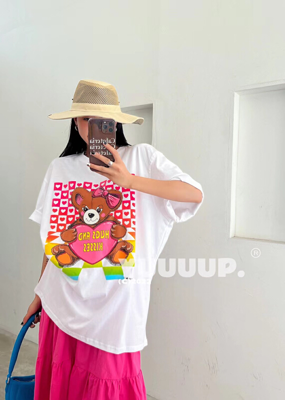 [yuup] Korean print short sleeve T-shirt 622151# LSL