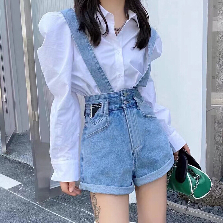 [September] crimped high waist loose and thin wide leg strap pants (detachable with strap) 1127# ozq