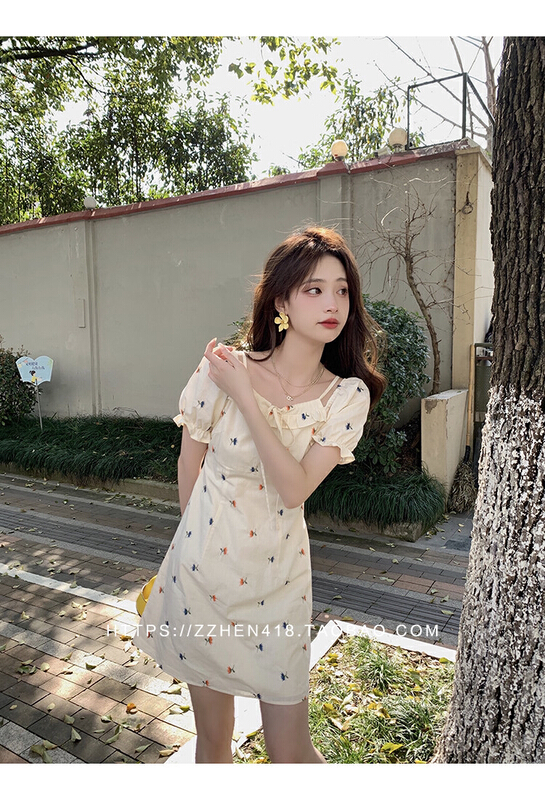 New in early summer! [L.L studio] French floral suspender dress 7468# PCZ