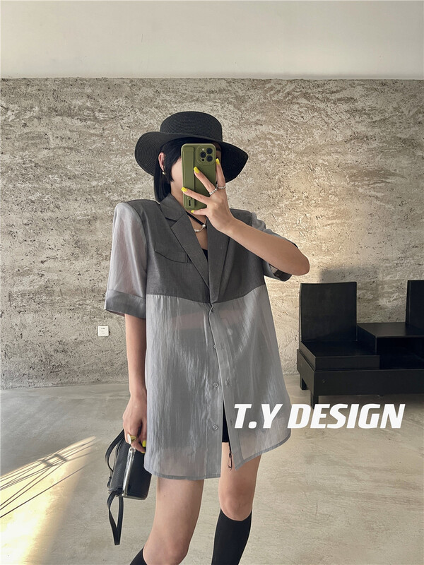 [T.Y tangyuanjia] stitched loose temperament suit 2067# ozq
