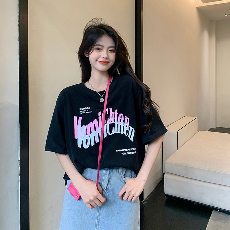 New in early summer! [Dake home] loose Korean version versatile letter printed short sleeve T-shirt 5127# ZSY