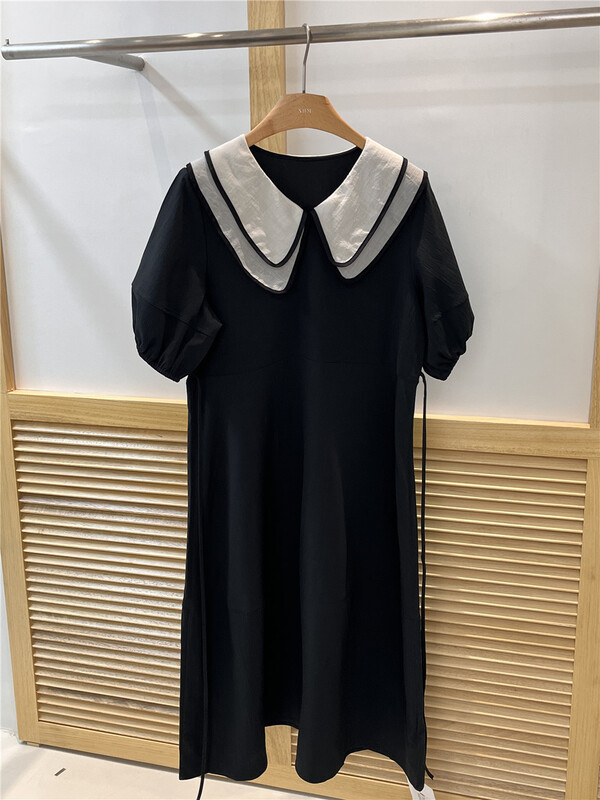 [xhm] Korean double layer doll neck bubble sleeve dress 2061# zjy
