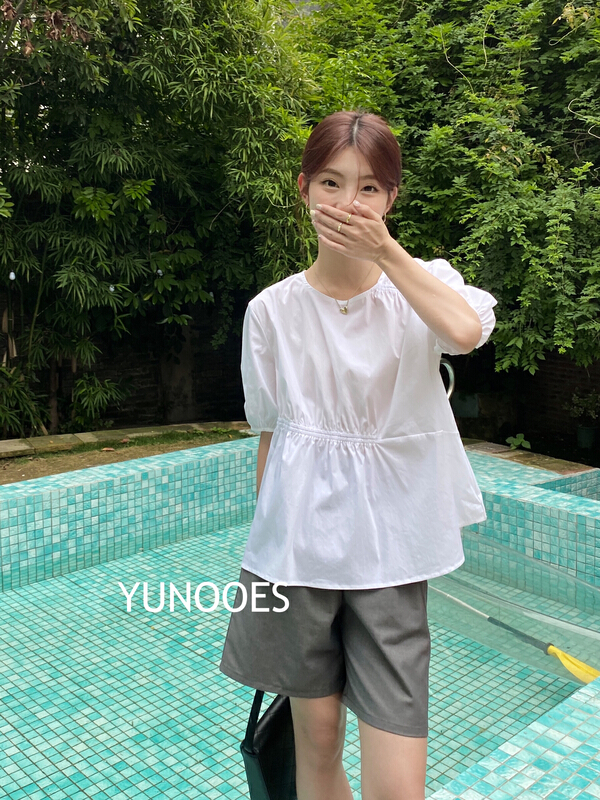 [yunooes] Korean slim Round Neck Shirt 8102# LSL
