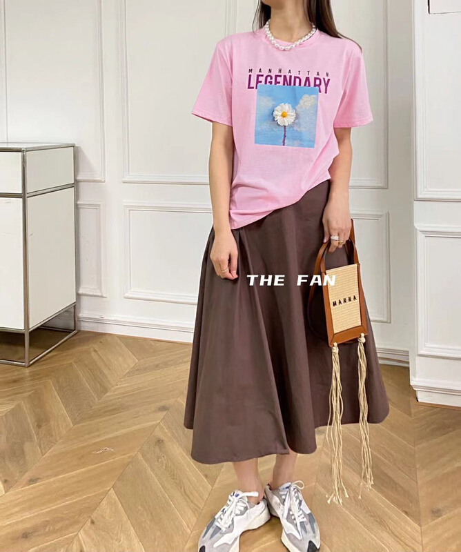 [the fan] French Retro High Waist large swing skirt 96696# zxx